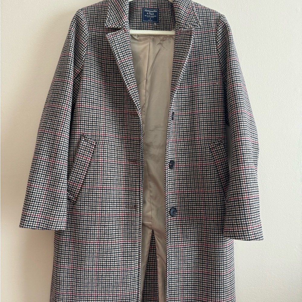 Abercrombie & Fitch Women’s Houndstooth Midlength coat